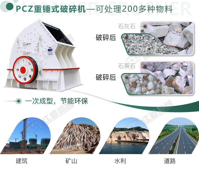 破碎多種物料，應(yīng)用領(lǐng)域廣