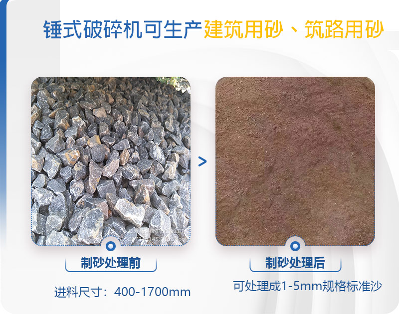 pcz1615重錘破可以制砂嗎，附現(xiàn)場視頻